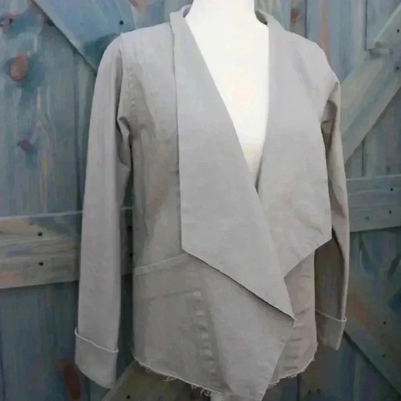 Robin Lane Canvas Friday Grey Jacket Size 1 Small 6 8 - Picture 3 of 9